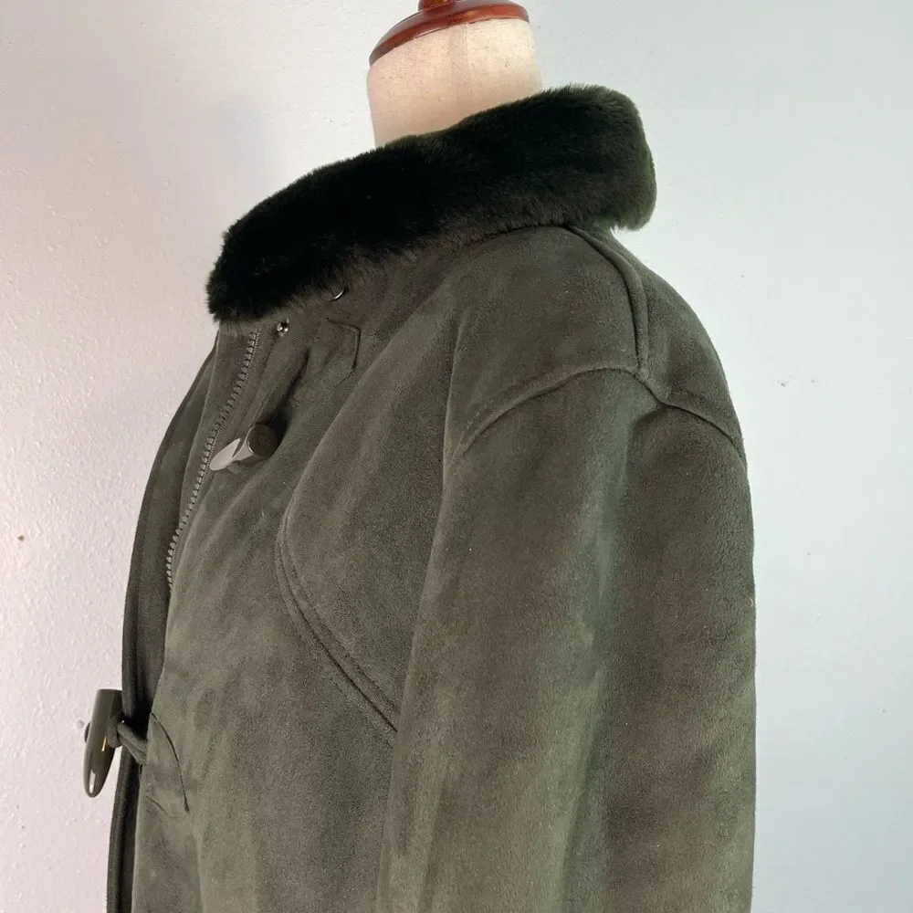 Gallery Women's Green Toggle Coat Size M EUC